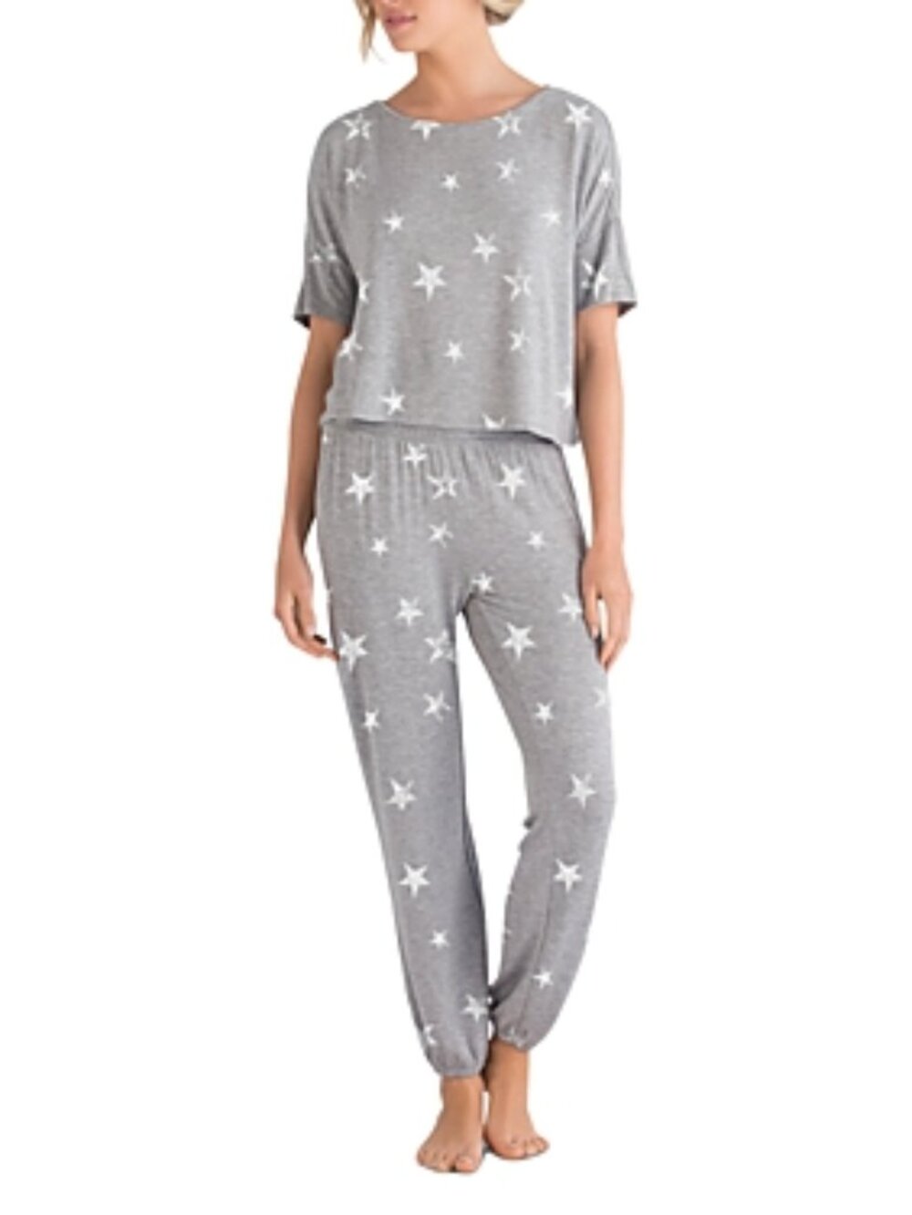 #2410 Honeydew Sun Lover Lounge Set in Heather Gray Stars